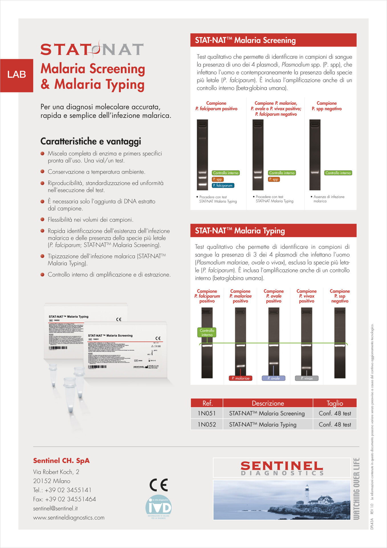 Sentinel Diagnostics - Scheda tecnica Malaria Screening & Malaria Typing