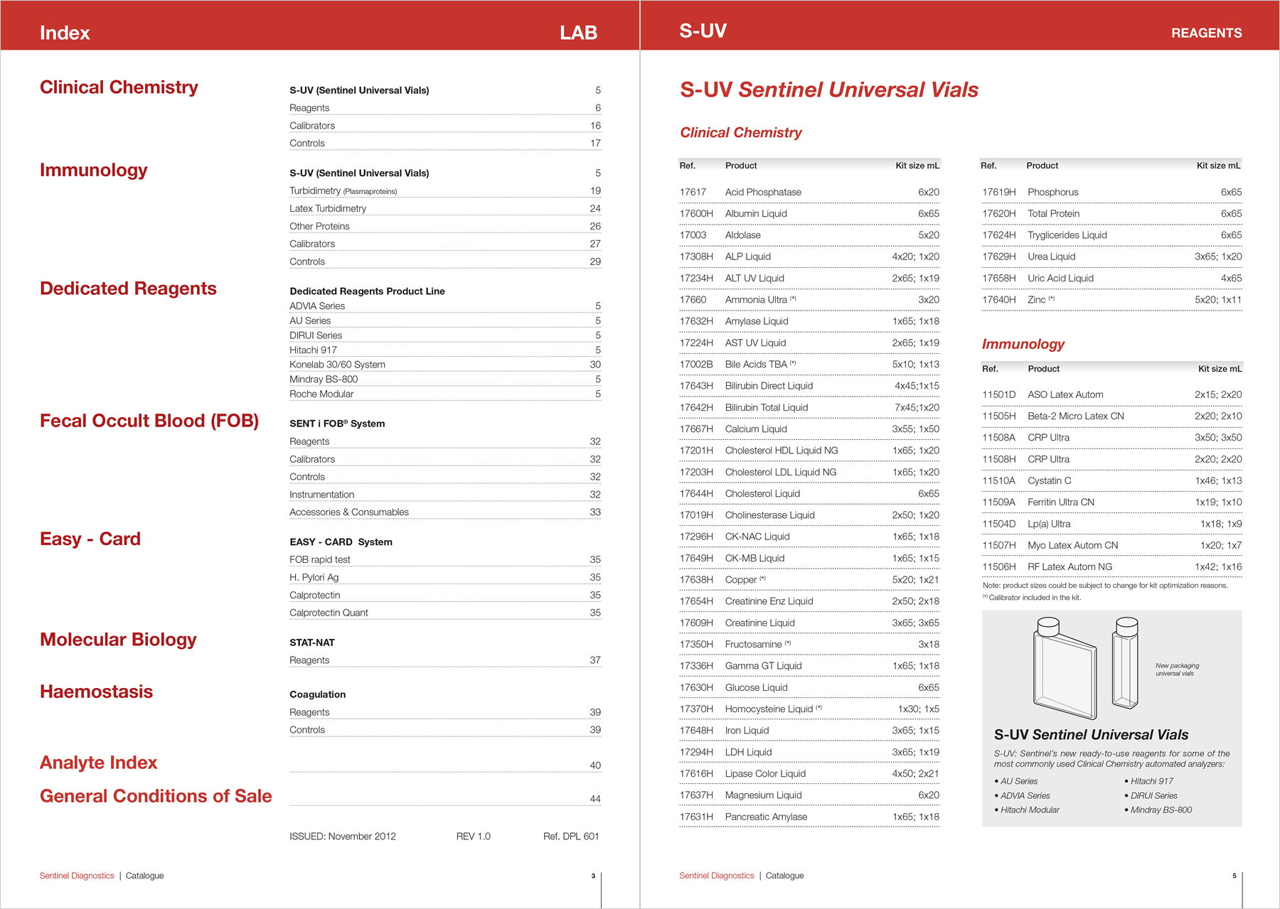 Sentinel Diagnostics - Catalogo generale