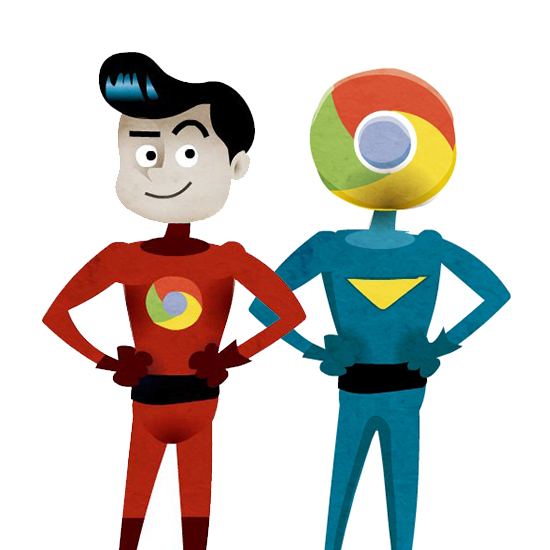 Studio personaggio illustrato Chrome OS