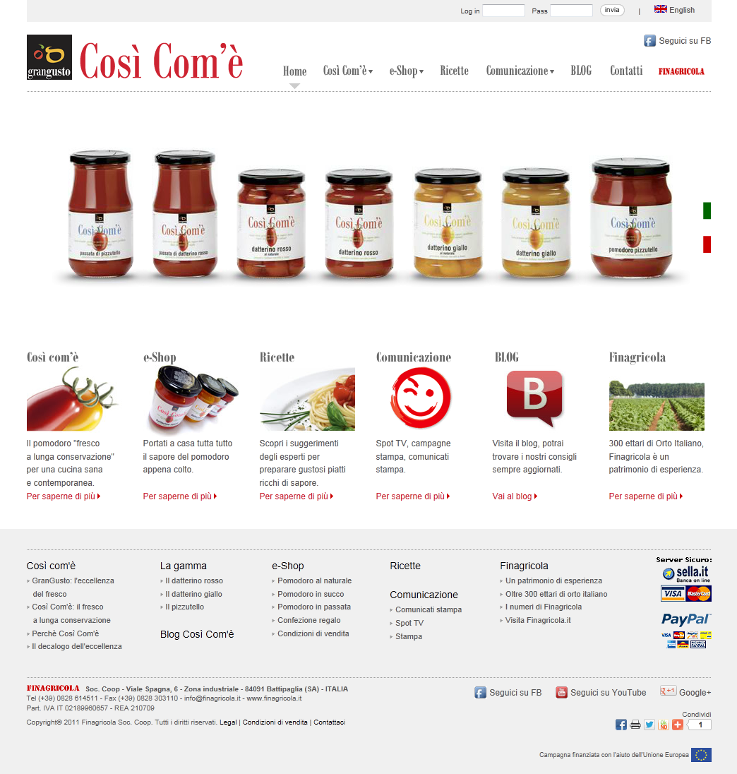 Finagricola/Così Com'é - Sito e-commerce