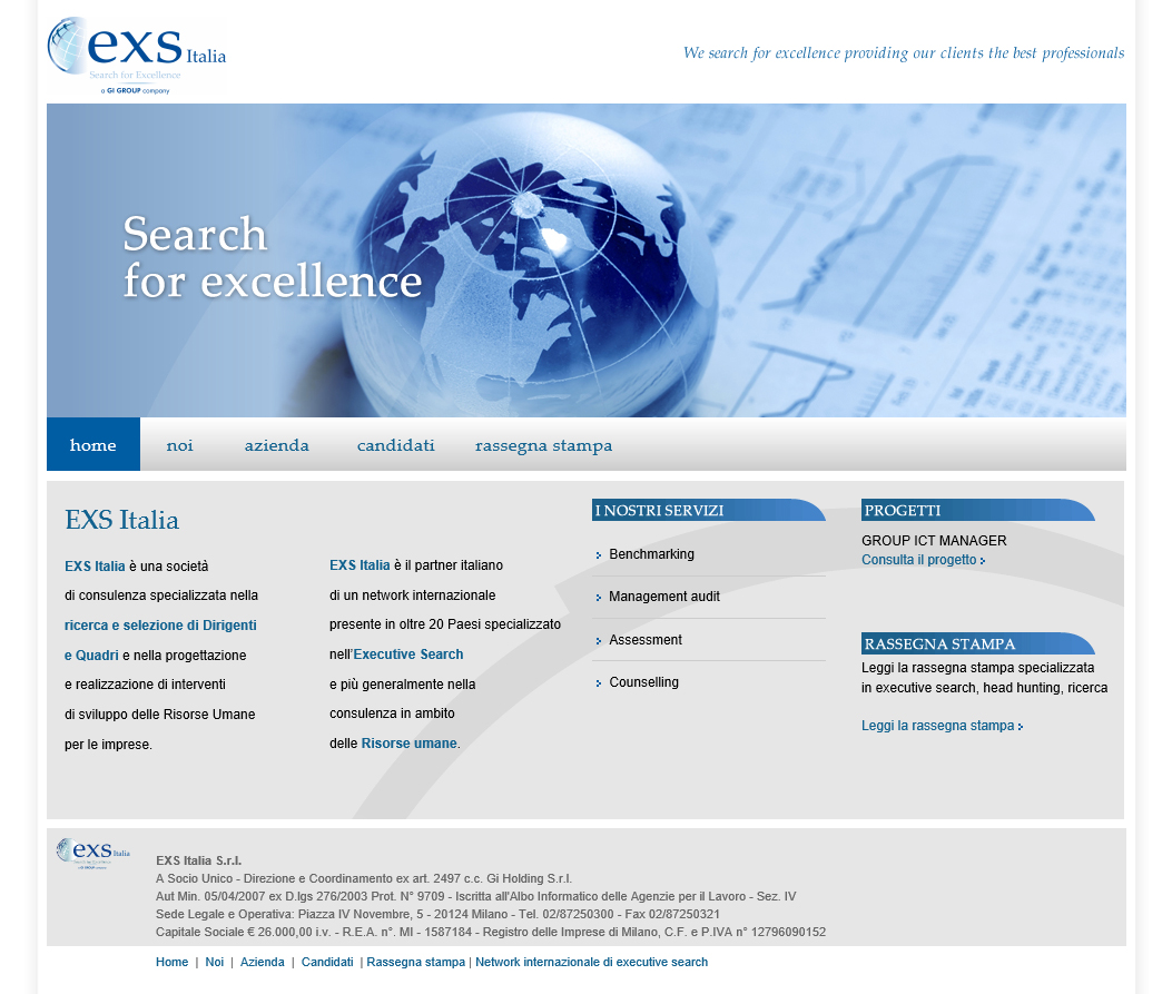 EXS - Home page