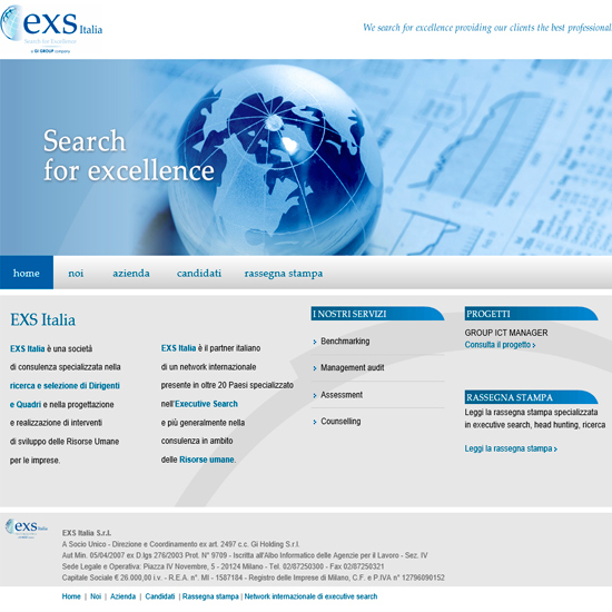 EXS Italia - Sito internet