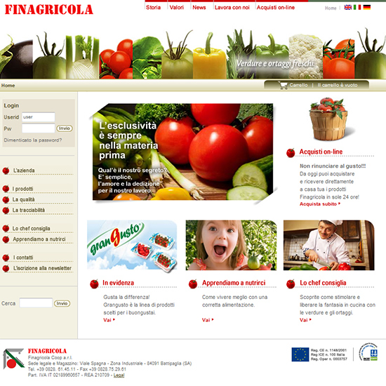 Finagricola - Sito internet