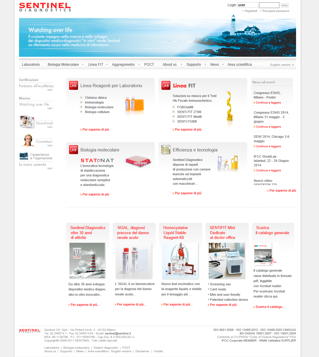 Sentinel Diagnostics - Home page