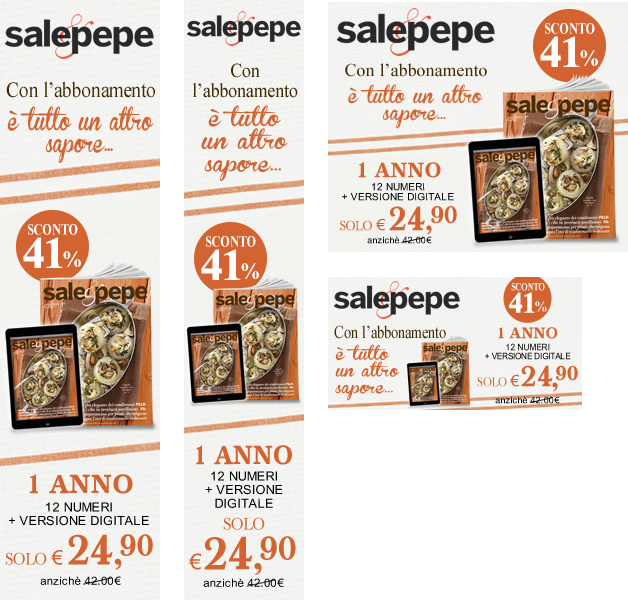 Campagna di banner Sale e Pepe