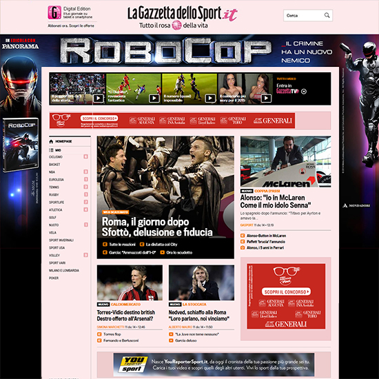 Campagna banner Mondadori Skin Robocop