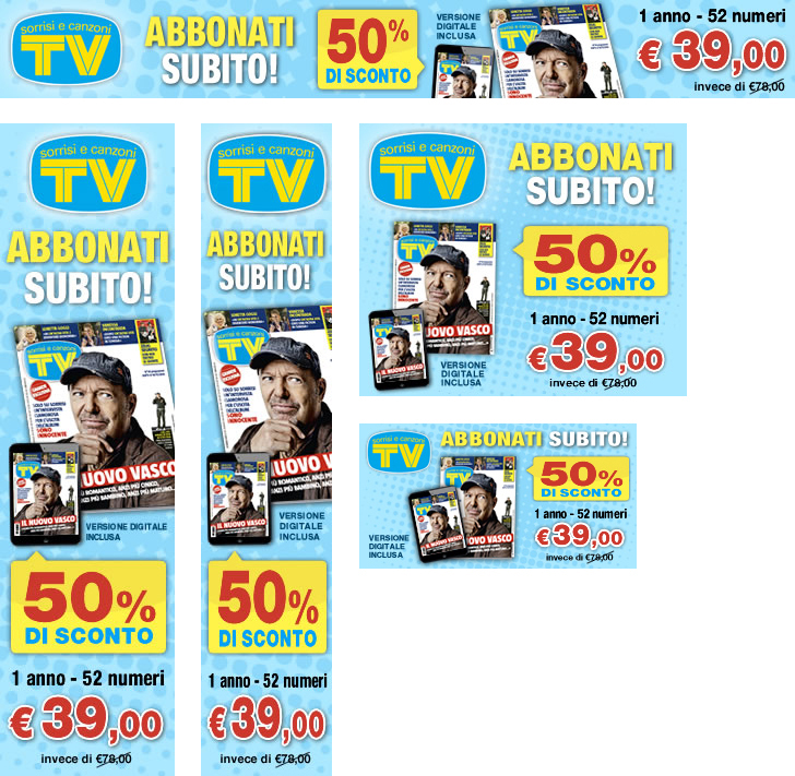 Campagna di banner TV Sorrisi e Canzoni