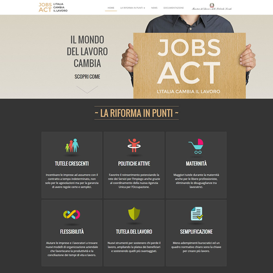 Ministero del Lavoro e delle Politiche Sociali - Sito internet Jobs Act