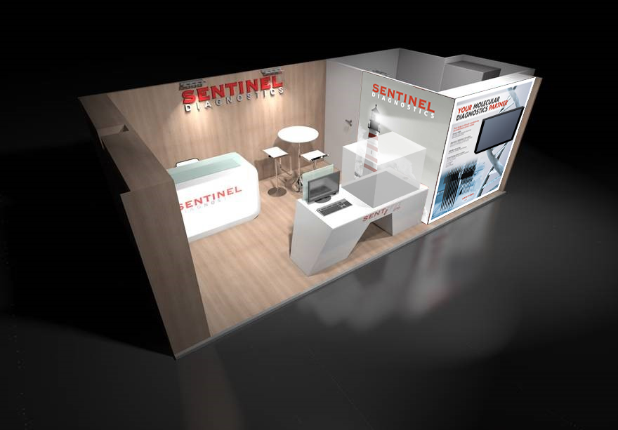 Sentinel Diagnostics - grafiche per Stand fieristico Euromedlab