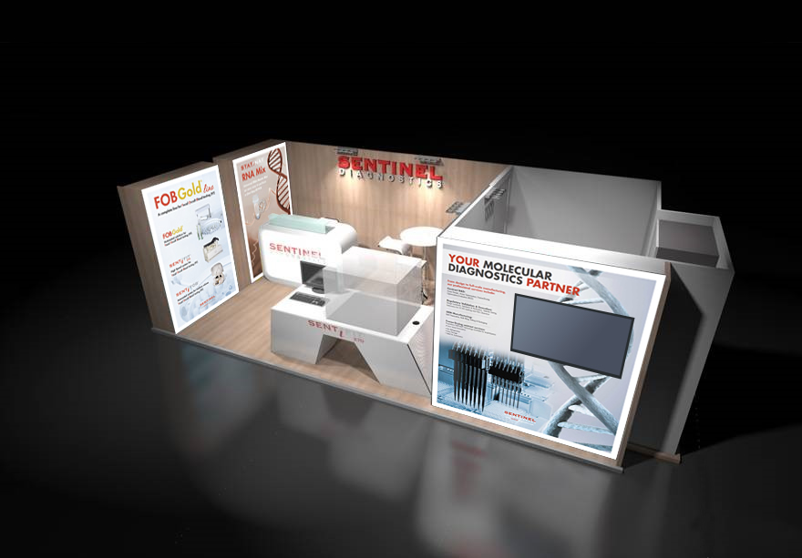 Sentinel Diagnostics - grafiche per Stand fieristico Euromedlab