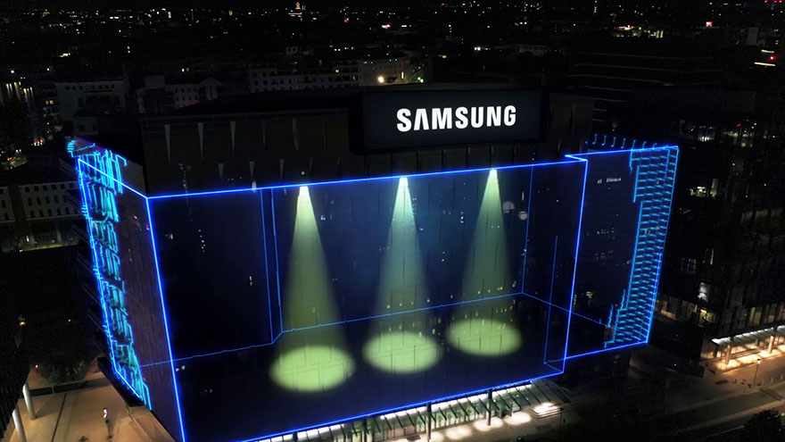 Samsung, CGI video virtual mapping Galaxy S23 Unpacked