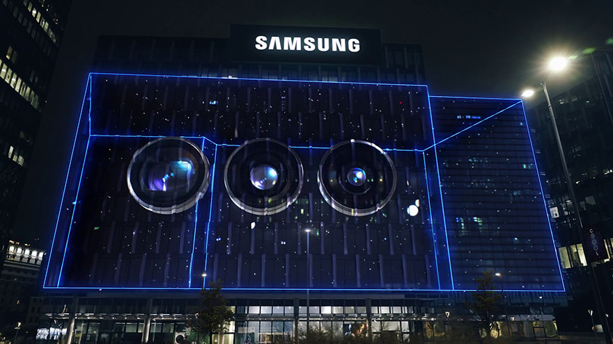 Samsung, video mapping virtuale per Galaxy S23 Unpacked