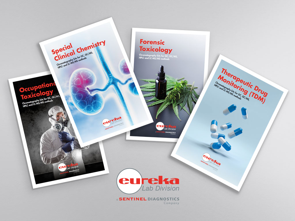 Flyers bianca e volta Eureka di Sentinel Diagnostics